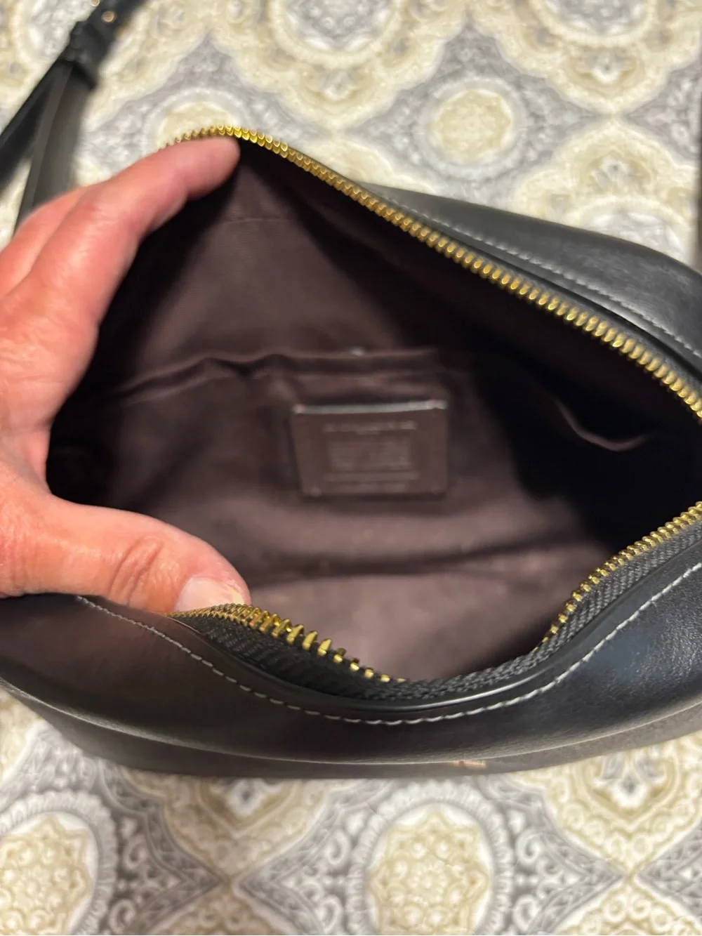 Coach Brown and Black Signature Messenger Crossbody